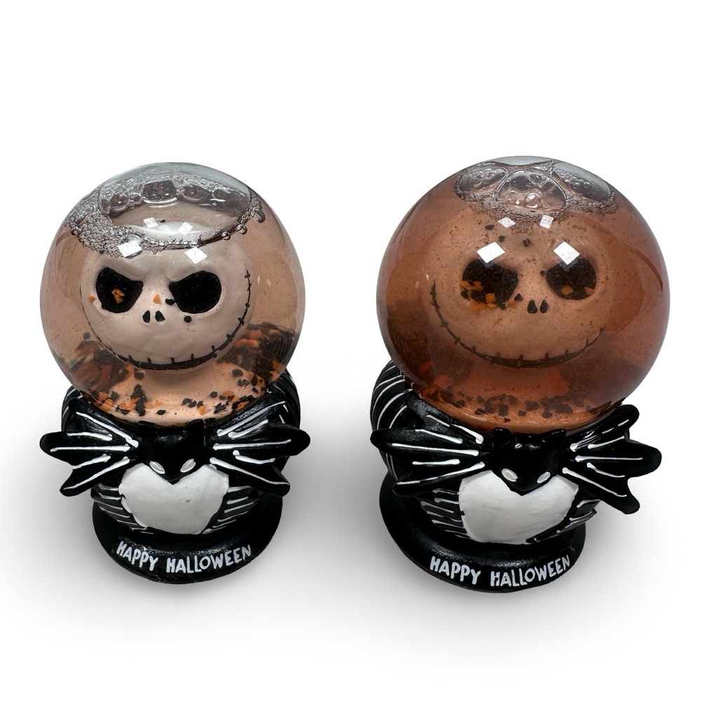 Disney Nightmare Before Christmas Jack Skellington Mini Snow Globe Set of 2 READ